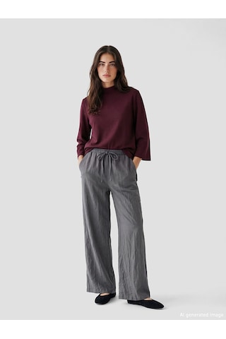 Lcw Modest Gri Beli Lastikli Modal Karışımlı Kadın Pantolon