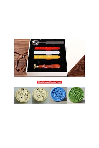 Kartlar, Zarflar, Davetiyeler, Şarap Paketleri, Düğün Mektupları İçin Mühürleme Mum Çubukları İle Klasik Mühür Damgası Seti - Stil B