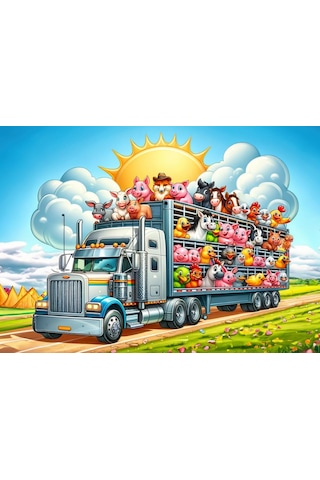 Art Çocuk Tır Yolculuğu 100 Parça Puzzle