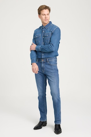 Wrangler Erkek Slim Fit Dar Paça Koyu Mavi Kot Pantolon - W12s084w83