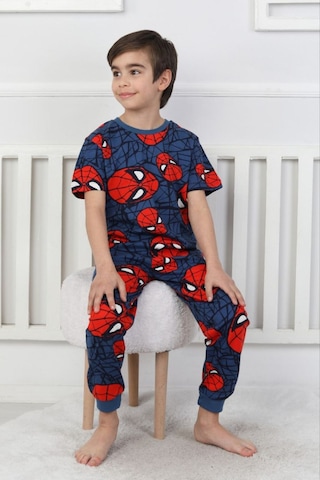 Bunny Hopp Erkek Çocuk Oyun Konsolu Desenli Kısa Kollu Yazlık Pijama Takımı %100 Pamuk Süprem Penye Açık Lacivert