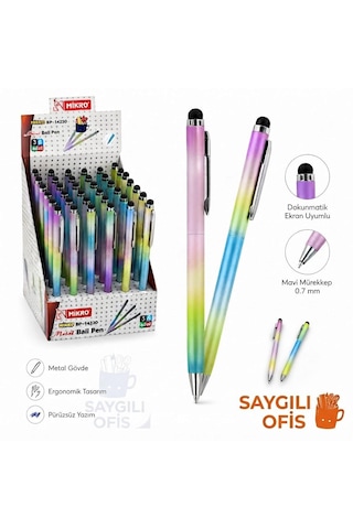 Saygılıofis Bp-1423d Dokunmatik Otomatik Metal Tükenmez Kalem 1 Adet Lacivert