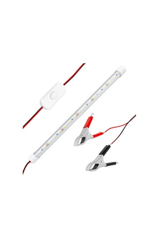12v Floresan Tavan Lambası 18 Ledli Beyaz Maşalı Anahtarlı 30 Cm