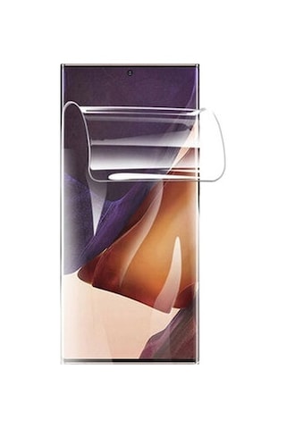 Samsung Galaxy Note 20 Ultra İle Uyumlu Şeffaf Esnek Kavisli Ekranı Tam Kaplayan Pet Ekran Koruyucu