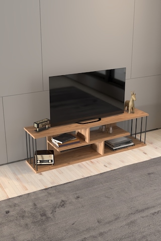 Tv Sehpası Raflı 140 Cm Gzd Tv Ünitesi Ceviz
