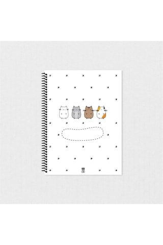 El Yapımı Sevimli Kedi Not Defteri 5 - A5-2702