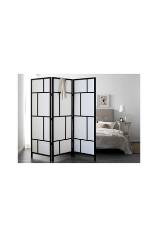 Ikea Rısör Paravan, Beyaz-siyah, 216x185 Cm