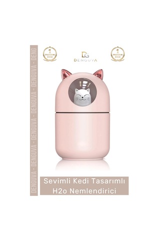 Nemlendirici Sevimli Kedi Usb Sessiz Işıklı Kompakt Masaüstü Ultrasonik Tasarımlı H2o Hava Nemlendi