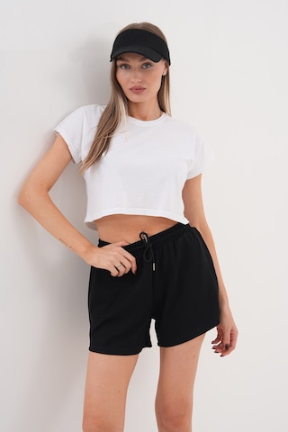 Genius Store Kadın Modal Şort Beli Lastikli Cepli Şort Modal-şort Siyah