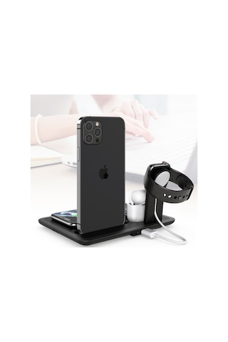 Ally 4 In1 15W Kablosuz Hızlı Şarj Standı Apple Uyumlu iPhone +Iwatch+Airpods (305122747)