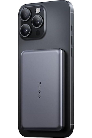 Mc-4651 10000mah 20w Metal Ultra İnce Manyetik Kablosuz Powerbank - Si Siyah