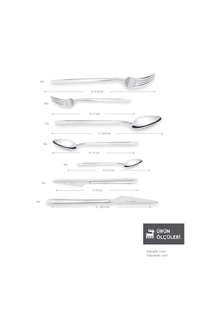 Karaca  316 Premium Stark Platin 12 Kişilik 84 Parça Çatal Kaşık Bıçak Takımı