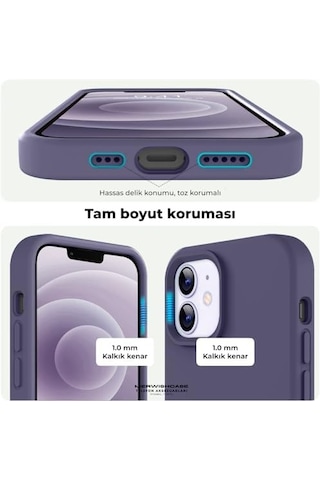 Merwish Apple İphone 15 Plus Uyumlu Özel İpeksi Dokunuş Hissi Veren İçi Yumuşak Kadife Lansman Silikon Kılıf Kapak Derin Mor 50 x 22
