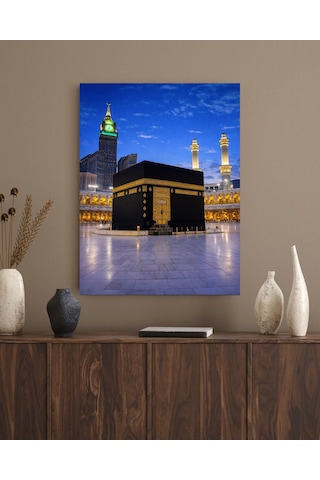 Muhtaşem Havada Kabe Tablo Ev Duvar Salon Ofis Hediyelik Dekarasyon Premium Duvar Süs