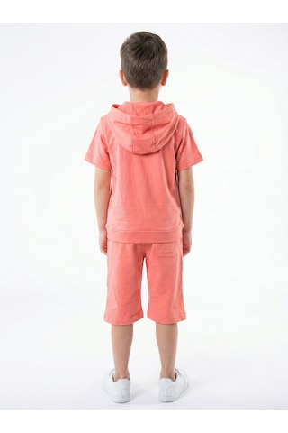Xo Kids Erkek Çocuk Yazlık 2li Alt Üst Takım Tişort + Şort 8-14 Yaş 4222 Coral