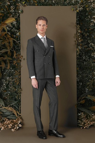 Efor Tk 884 Slim Fit Füme Klasik Takım Elbise Füme