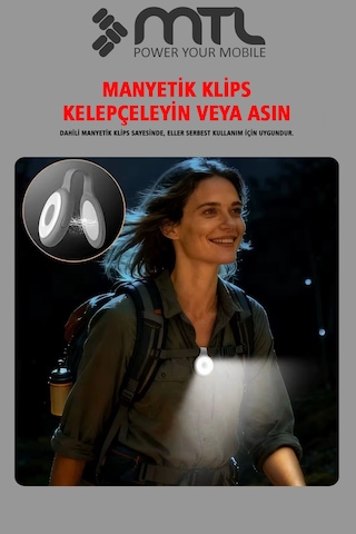 Manyetik Klipsli Taşınabilir Mini Led Selfie Işık, Şarj Edilebilir, 5 Mod, Evcil Hayvan Tasması İçin, Çok Amaçlı Mt6802