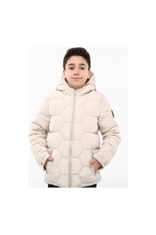 Benitto Çocuk Fermuarlı Cepli İçi Tüylü Mont-14765 Krem