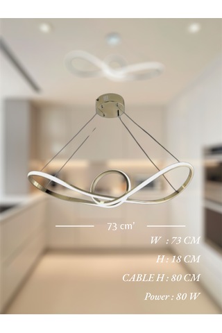 Ey Shop Eskitme Papyon Model 3 Renk Led Kumandalı Avize Eskitme - Gold