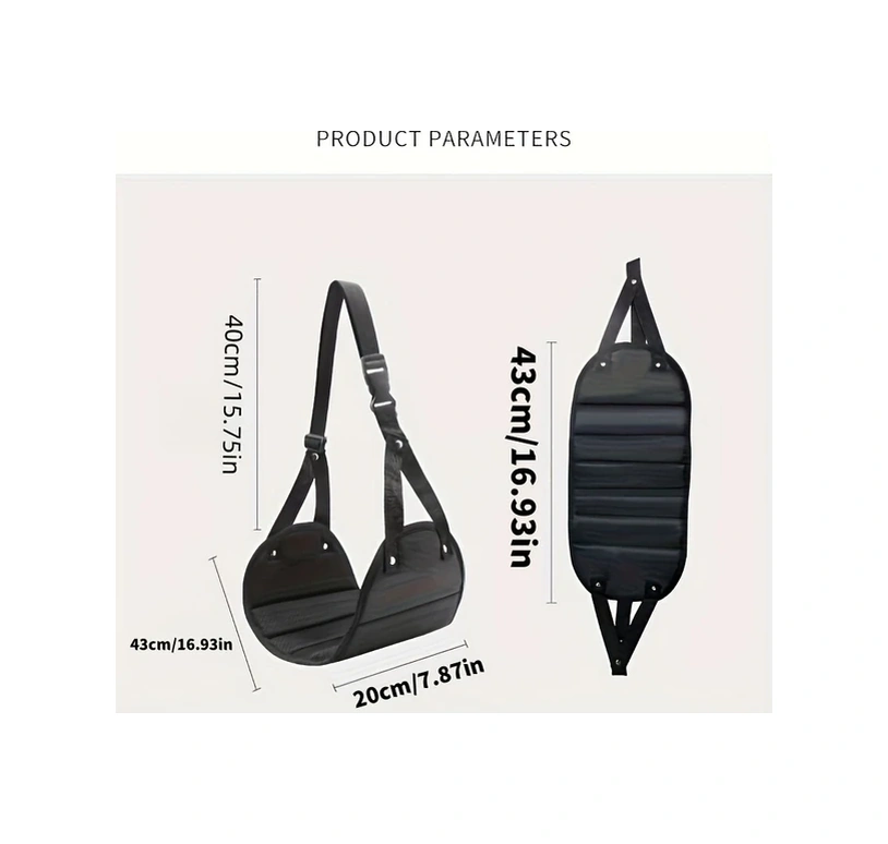 Meridiangoods Siyah Nylon Seyahat Ayağını Rahatlatan Ayak Hamak - Uzun Uçuşlar Ve Ofis Kullanımı İçin