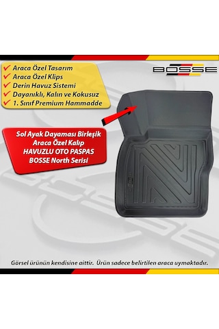 Ford Focus 2 Paspas Araca Özel Sedan / Hb 2005-2011 Derin Havuzlu Paspas Bosse North Serisi