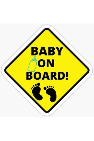 Baby On Board Arabada bebek var Oto Sticker Etiket 19CM md12 Baby On Board Arabada bebek var Oto Sticker Etiket 19CM md12