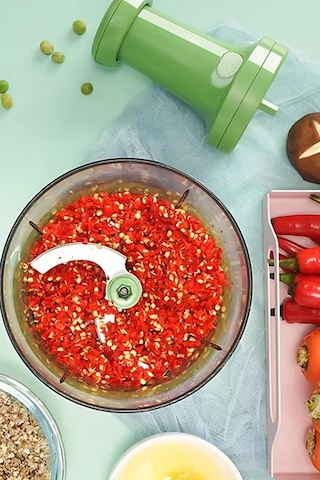 Thentech El İle Basmalı Rondo Taşınabilir Kamp Park Tatillerde Kullanılabilir Pratik El Rondosu El Blender Yeşil
