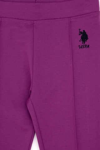 U.S. Polo Assn. Kız Çocuk Menekşe Nervürlü İnterlok Tayt 50316891-VR037