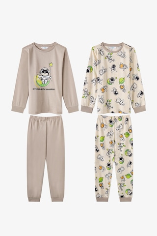 Penti Erkek Çocuk Gri Space Friends Pamuklu Uzun Kollu 2li Pijama Takımı