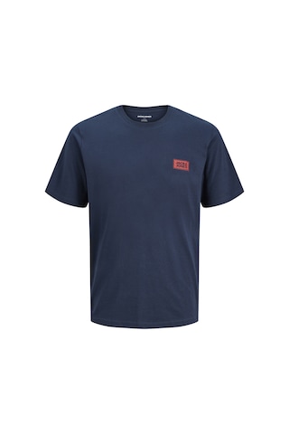 Jack & Jones Erkek Logo Detayli Bisiklet Yaka Tisört - Rush - 12298424 Lacivert