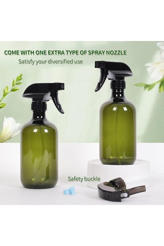 Vkemall Yeşil İç Mekan Bitki Temizlik Spreyi - 2 Adet 16.9 Unç, Ayarlanabilir Uç, Sızıntısız Sulama Bidonu