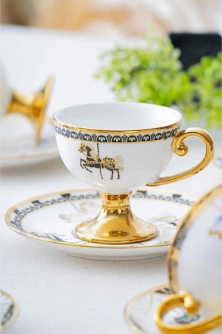 Hxf6859 Porselen Kahve Fincan Takımı 6 Lı 90 Ml Çok Renkli