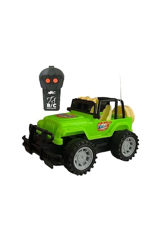 Çocuk Safari Arazi Aracı Uzaktan Kumandalı Yarım Fonksiyon Ileri Geri Oyuncak Jeep Jip Araba - Yeşil