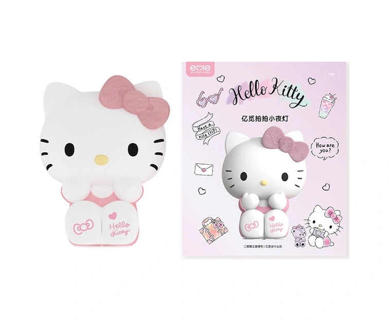 Folinda Kedi Şekilli Silikon Gece Lambası - 15cm, Dokunarak Aç/kapat, Yatak Odası Işığı Pembe