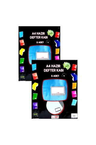 Buzlu Mavi Hazır Kitap Kaplığı A4 Boy Kendinden Yapışkanlı Ayarlabilir Tasarım, Etiketli 10 Adet