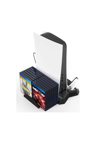 Playstation 5 Standart Fat Kasa Fanlı Stand - Oyun Bölmeli Ps5 Dikey Stand