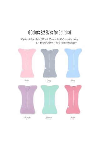 Hangfox 0-3 Ay Bebekler İçin Pamuklu Esnek Sarılamak Uyku Torbası, Yumuşak Nefesli, Pembe M 60cm Kırmızı