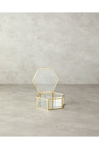 English Home Deluxe Cam Dekoratif Kutu 14x16x6 Cm Gold