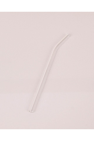 1 Adet Kokteyl Sunum Pipeti Cam Pipet Isıya Dayanıklı Eğimli 20cm Şeffaf Cam Pipet Tekli