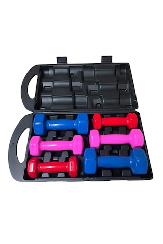 10 Kg Vinly Kaplı Dipping Dumbbell Set Kadınlar İçin Çantalı Damb