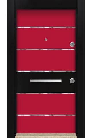 MONO ÇELİK KAPI  MN-6034 SOL KIRMIZI Dış İklim Kapısı