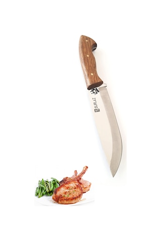 Kamp Mutfak Bıçağı Outdoor Bıçak Şef Bıçağı Patili İşlemeli Kılıflı Bıçak Kahverengi