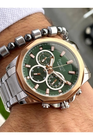Ferrucci Fc05823 Fonksiyonlu Erkek Kol Saati Çelik Kordon Su Geçirmez 2 Yıl Garantili Orjinal + Bileklik Gümüş - Rose Gold