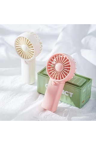 Taşınabilir El Tipi Vantilatör, Hafif, Pil İle Çalışır, Masa İçin Pembe,