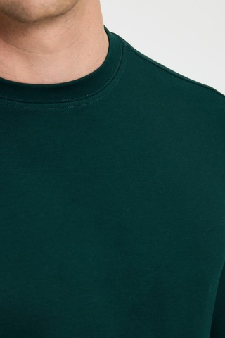 Tudors Erkek Relax Fit Rahat Kesim Uzun Kollu Ekstra Yumuşak Bisiklet Yaka Yeşil Sweatshirt-41873 Yeşil