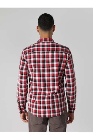 Colin's Slim Fit Kareli Kırmızı Erkek Uzun Kol Gömlek CL1061712_Q1.V1_RED