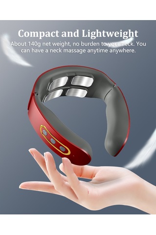 Mufunye Beyaz Boy Nack Masaj Cihazı, 42 C Sürekli Isı, 6 Farklı Masaj Modu, 9 Seviye Güç Ayarı, 15 Dakika Zamanlayıcı, 4 Başlı, Usb Şarjlı, İçinli Pil Çok Renkli