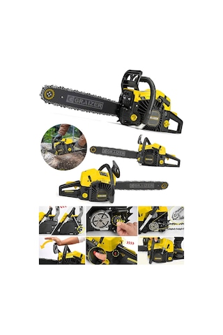 Graizer 6200 Benzinli Motorlu Testere Ağaç Odun Dal Kesme Makinesi Sarı