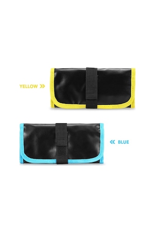 Pazly 12 Cep Katlanabilir Jig Yemi Çantası - Mavi/sarı, Pratik Olta Ekipmanı