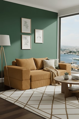 Reflekta Havuzlu Sünger Koltuk Yataklı Açılır 150x180 Rollpack Sünger Koltuk Sarı